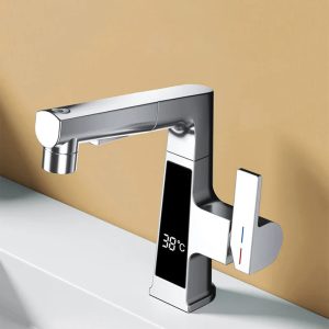 robinet argenté design