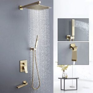 robinet baignoire doré