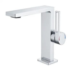 robinet salle de bain argenté