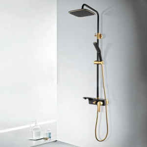 Robinet baignoire noir et doré