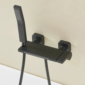 robinet baignoire cascade noir