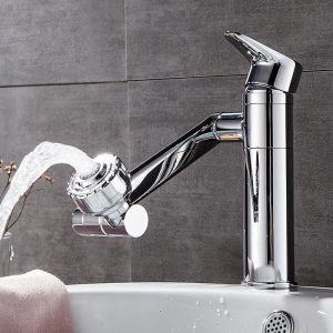 robinet lavabo argenté