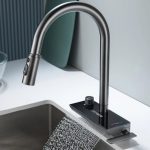 robinet évier cascade noir
