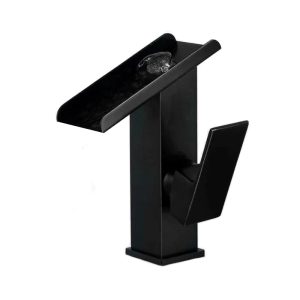 robinet lavabo design noir