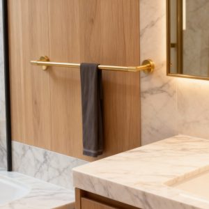 porte-serviettes élégant or brossé