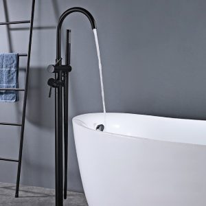 mitigeur sur pied noir mat