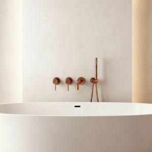 ensemble bain or rose brossé