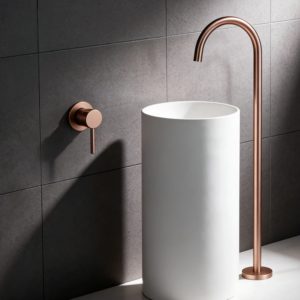 Robinet Expert baignoire mitigeur laiton or rose brossé