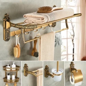 ensemble d accessoires de salle de bain antique de luxe or vintage