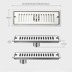 Grille allongée pour douche moderne