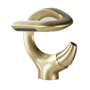 Robinet Expert cascade d'eau design doré