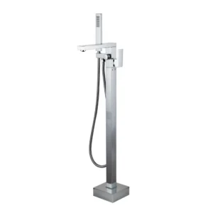 Robinet Expert de baignoire autoportant en laiton argenté