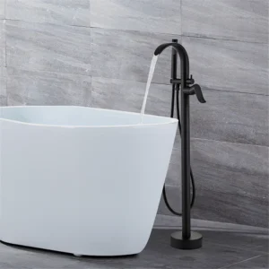 robinet expert de baignoire sur pied mitigeur cascade en laiton doré brossé