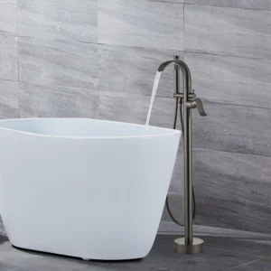 Robinet Expert de baignoire sur pied mitigeur cascade en laiton anthracite