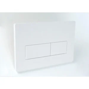Plaque de WC suspendue blanche deux boutons rectangulaires