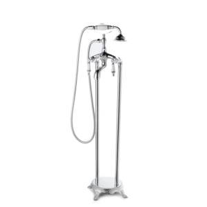robinet baignoire sur pied vintage laiton argenté