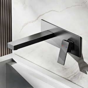 Robinet Expert de lavabo mural mitigeur encastré en laiton Anthracite